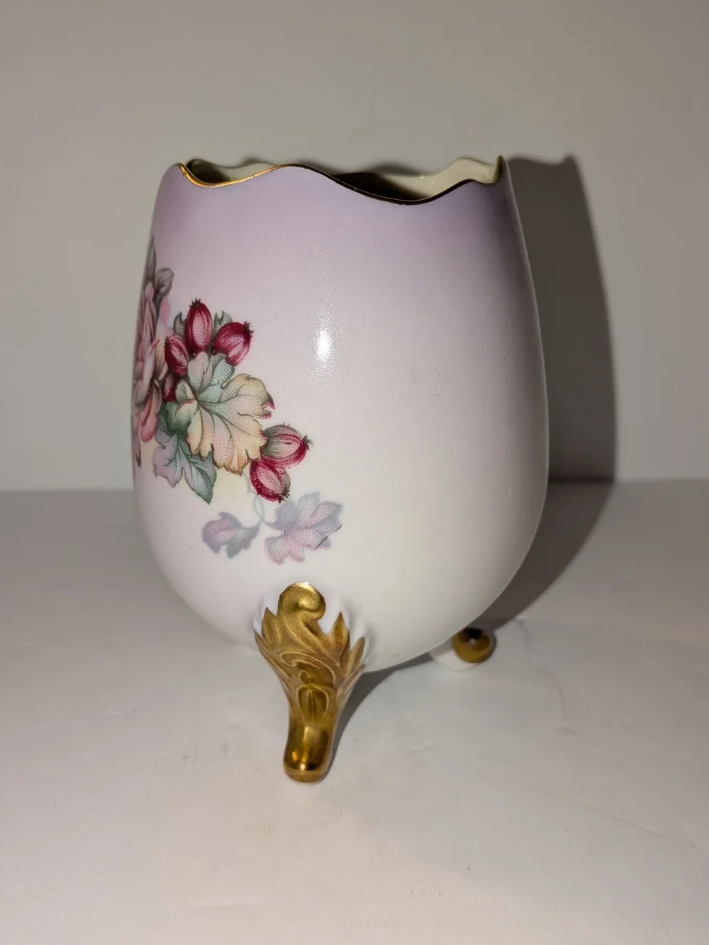 Vintage Imperial de Bec Porcelain Footed Egg Vase Germany 3